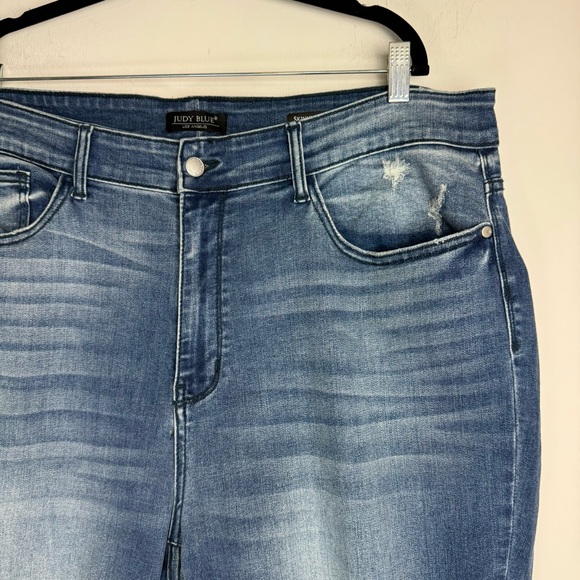 Judy Blue Skinny Jeans Sz 22W Distressed Raw Hem Stretch - Picture 5 of 13